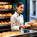 Home 18 생체 삽입 칩과 증강 현실 - **Seamless Micropayment in a Parisian Bakery**
A vibrant, realistic, full-body shot of a young a...
