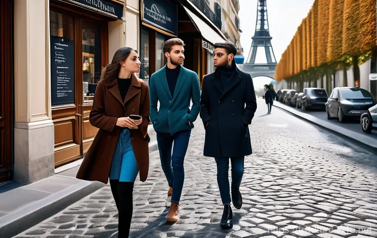생체 삽입 칩과 증강 현실 - **Seamless Micropayment in a Parisian Bakery**
    A vibrant, realistic, full-body shot of a young a...